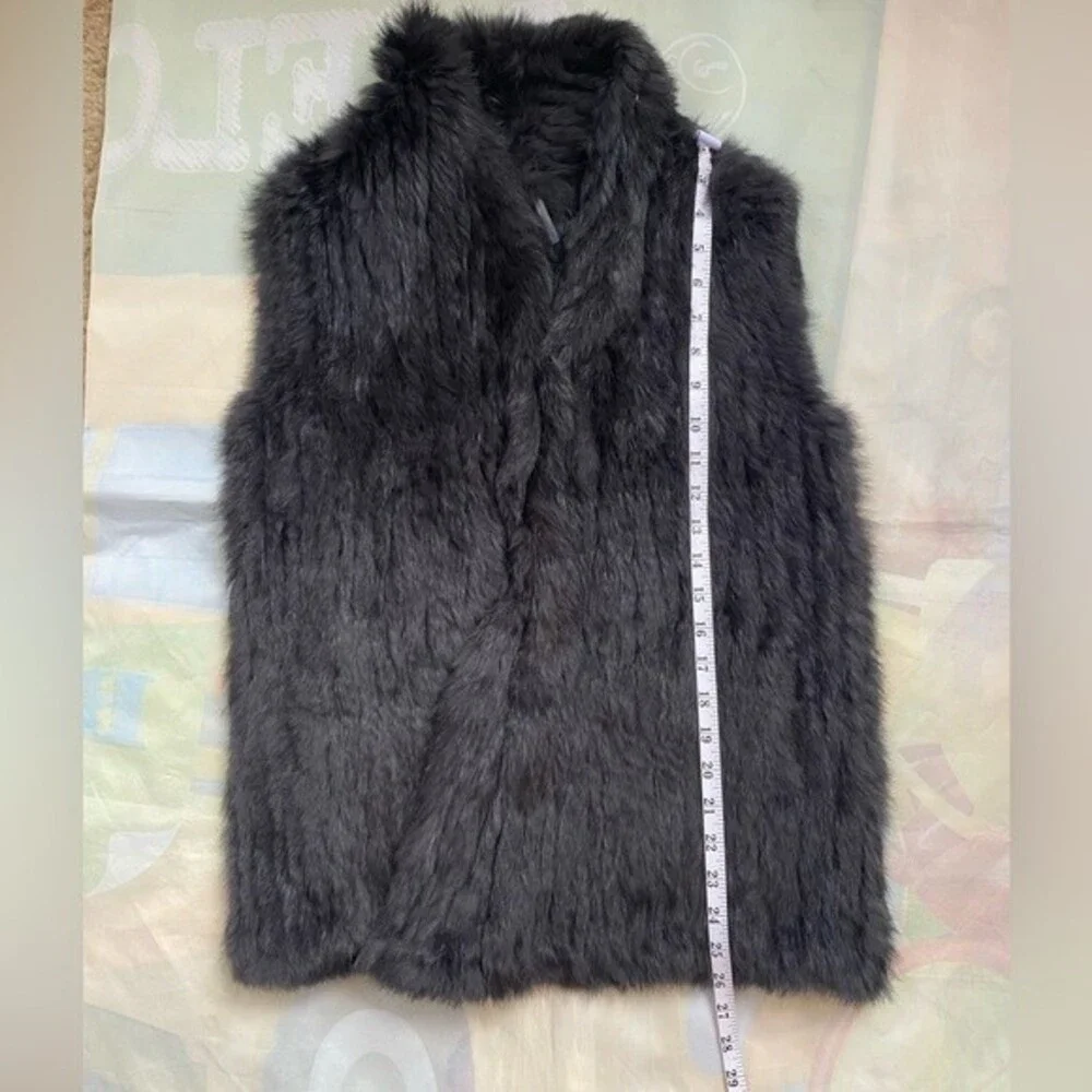 Love Token Genuine Dyed Rabbit Fur Vest In Black - Size S NWOT